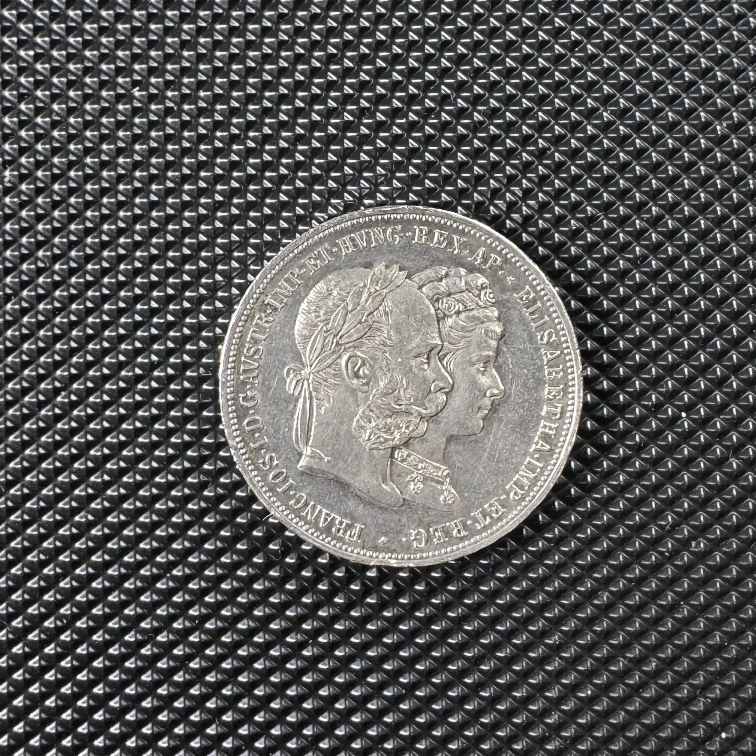 Đồng xu Áo 2 florin, 1879 (Silver Wedding Anniversary) - Ảnh 2